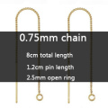 14K Yellow Gold Filled Wholesale DIY Jewelry Findings Box Chain Ear Threader Wire With Open Ring Earring Components